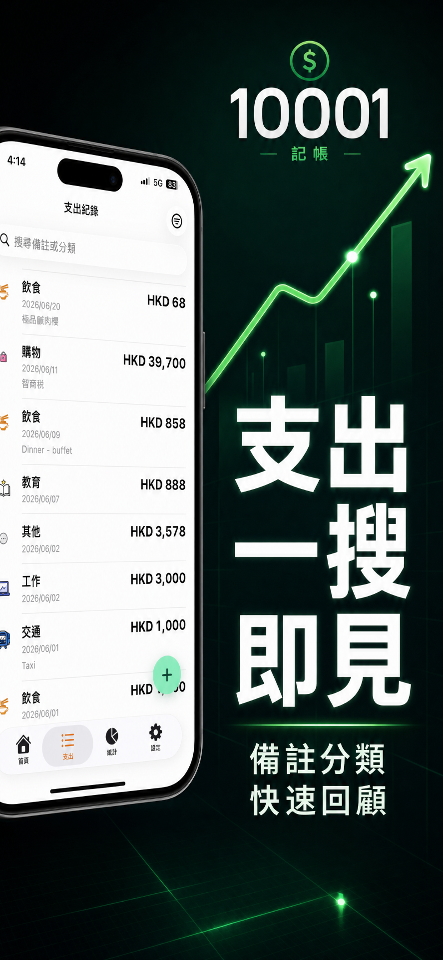 支出一搜即見